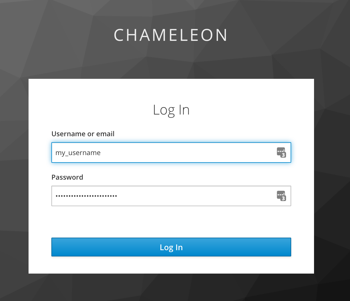 Sign in to identity management with your Chameleon credentials