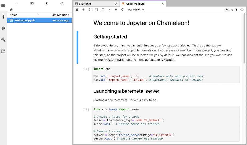 An example Jupyter Notebook in JupyterLab
