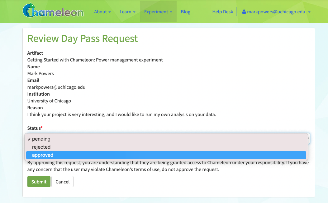 An image showing the "Review Daypass" screen
