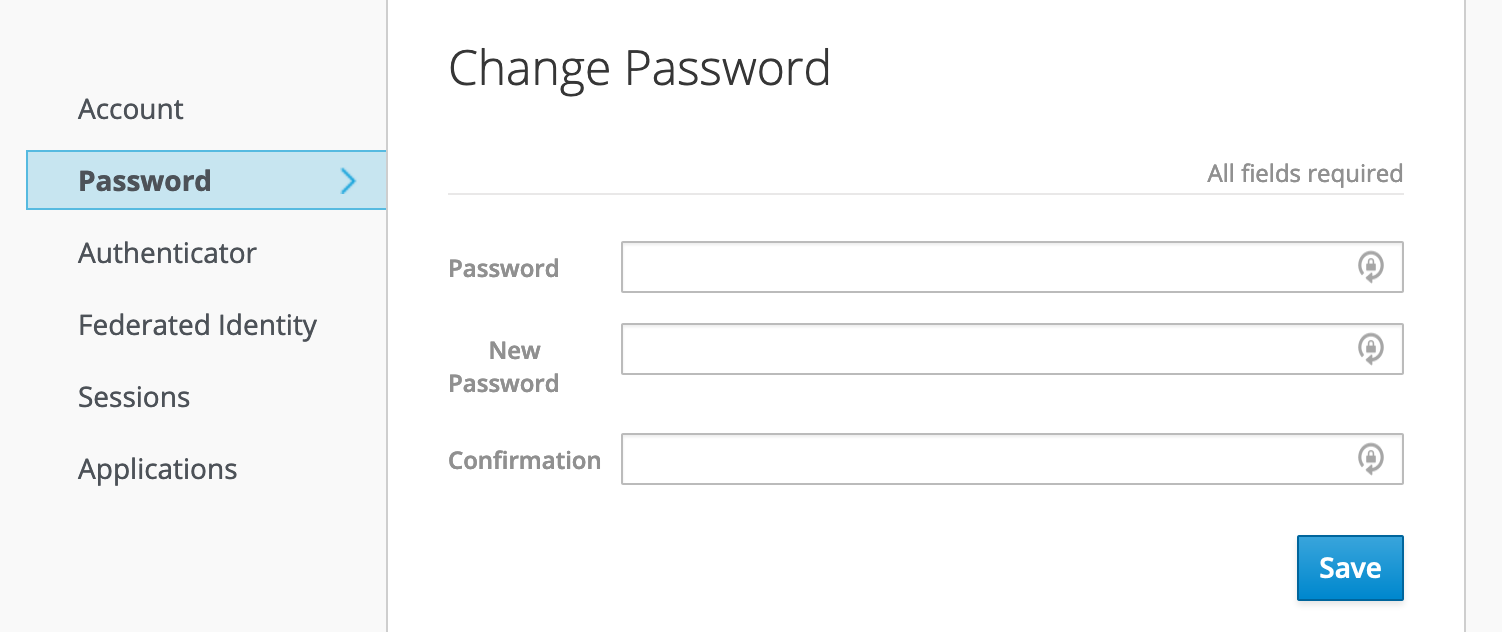 Setting a password in the Chameleon Authentication Portal