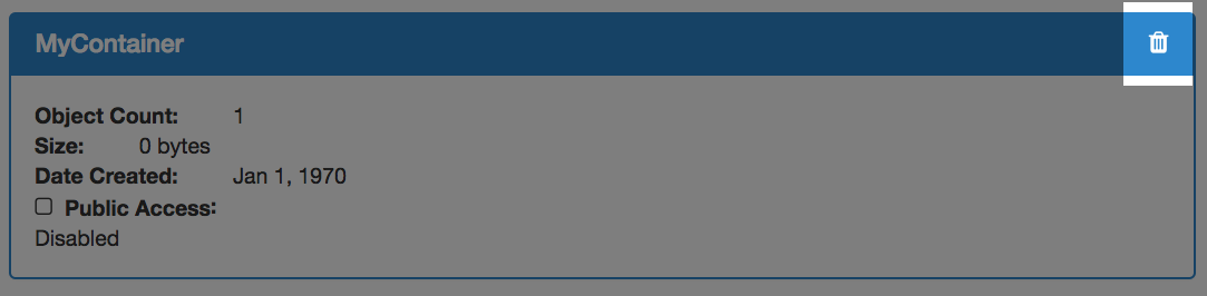 The Delete Container button