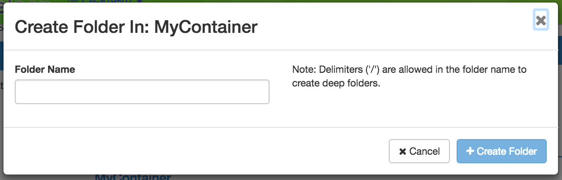 The Create Folder dialog