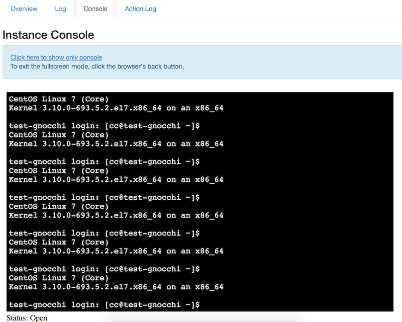 An open Console