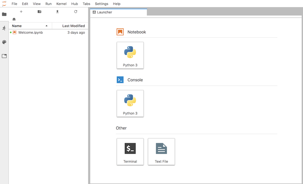 The JupyterLab interface