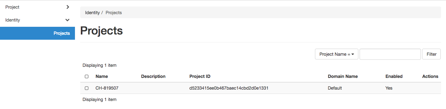 The Projects page
