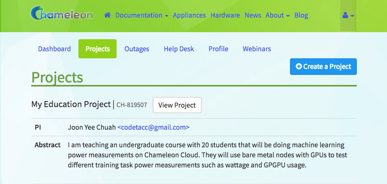 Project list
