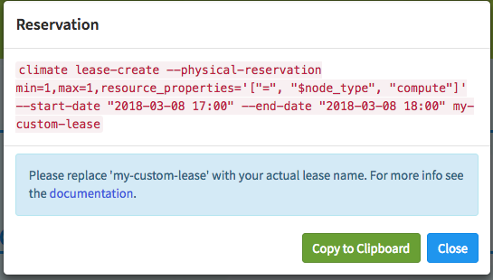 An auto-generated reservation script
