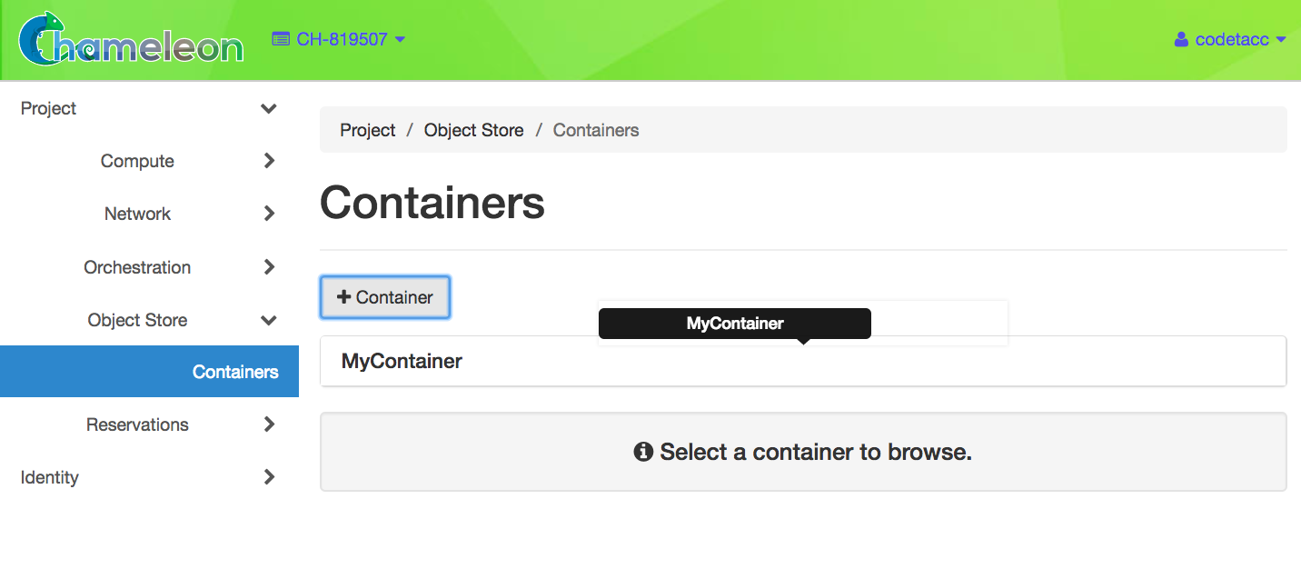 Container details