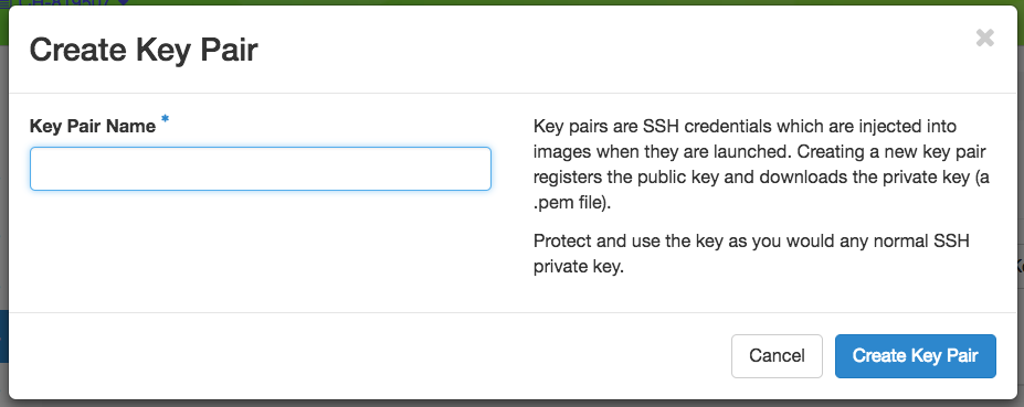 Specifying a key pair name