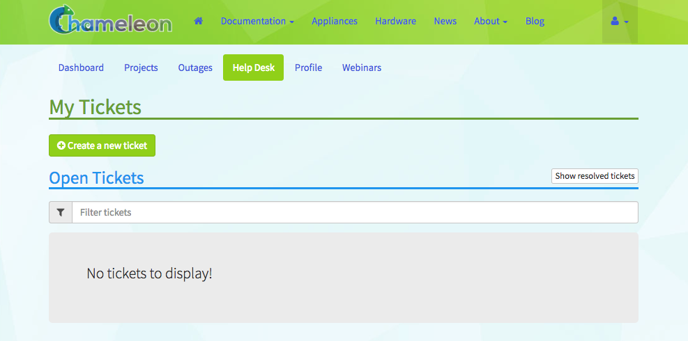 The Help Desk page